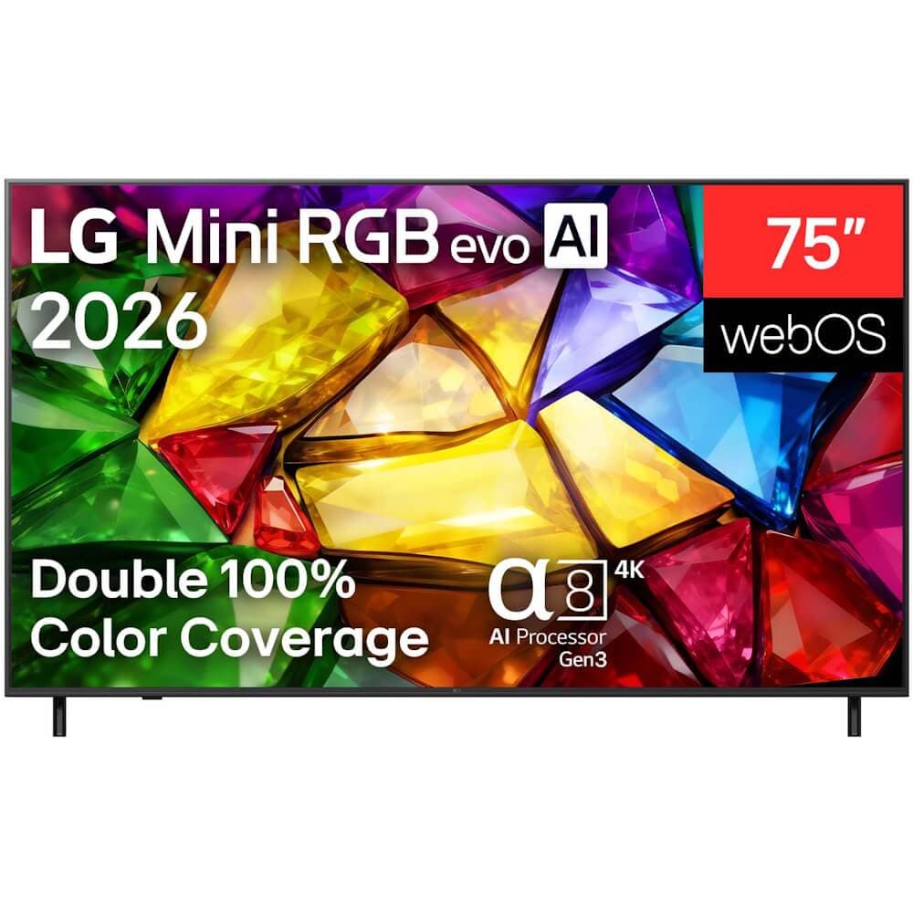 טלוויזיה חכמה 75" LG 4K Mini RGB AI אל ג'י 75MRGB85B6C