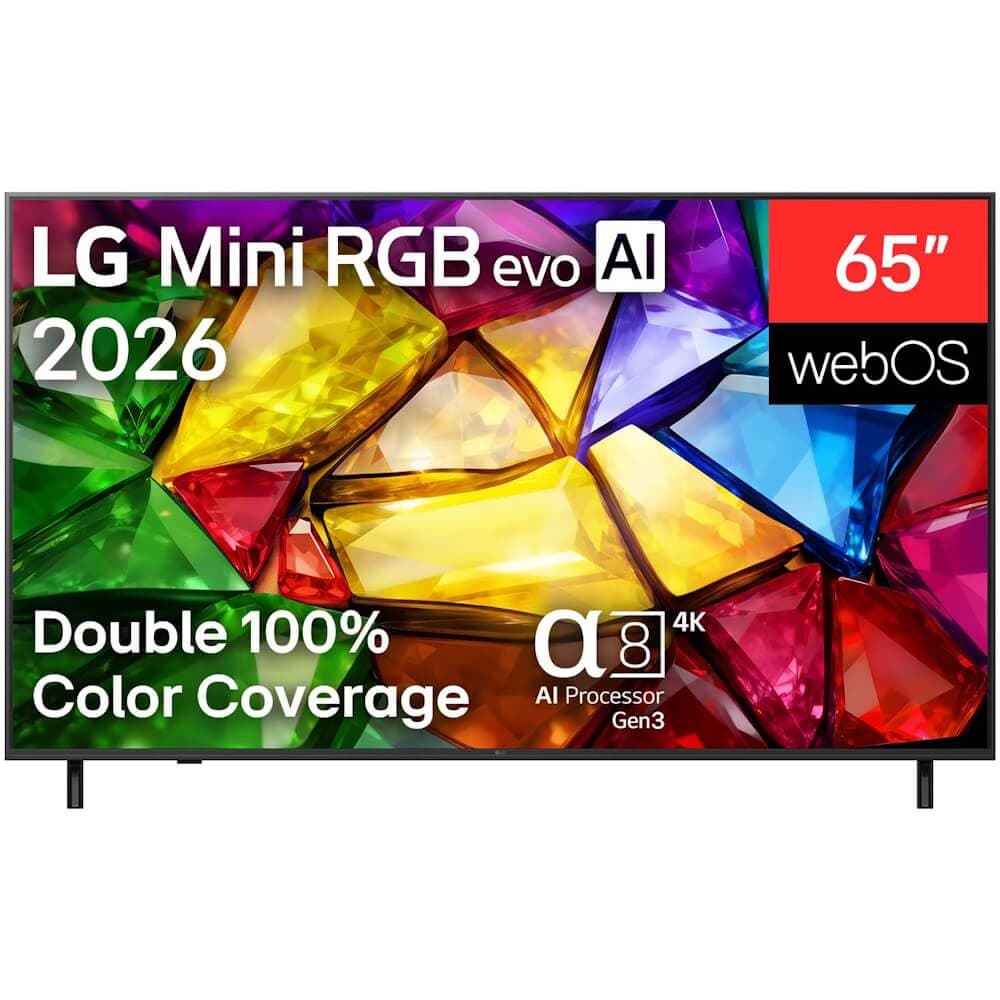 טלוויזיה חכמה 65" LG 4K Mini RGB AI אל ג'י 65MRGB85B6C