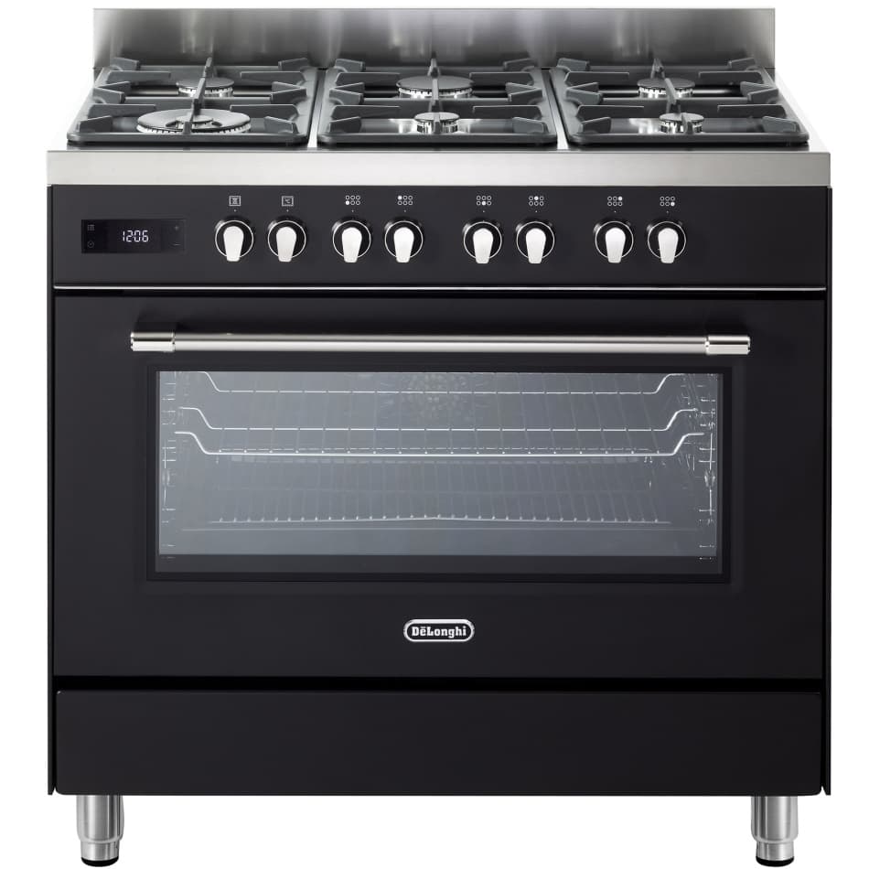 תנור משולב כיריים גז - 6 להבות Delonghi דלונגי PRO966MA-IL שחור